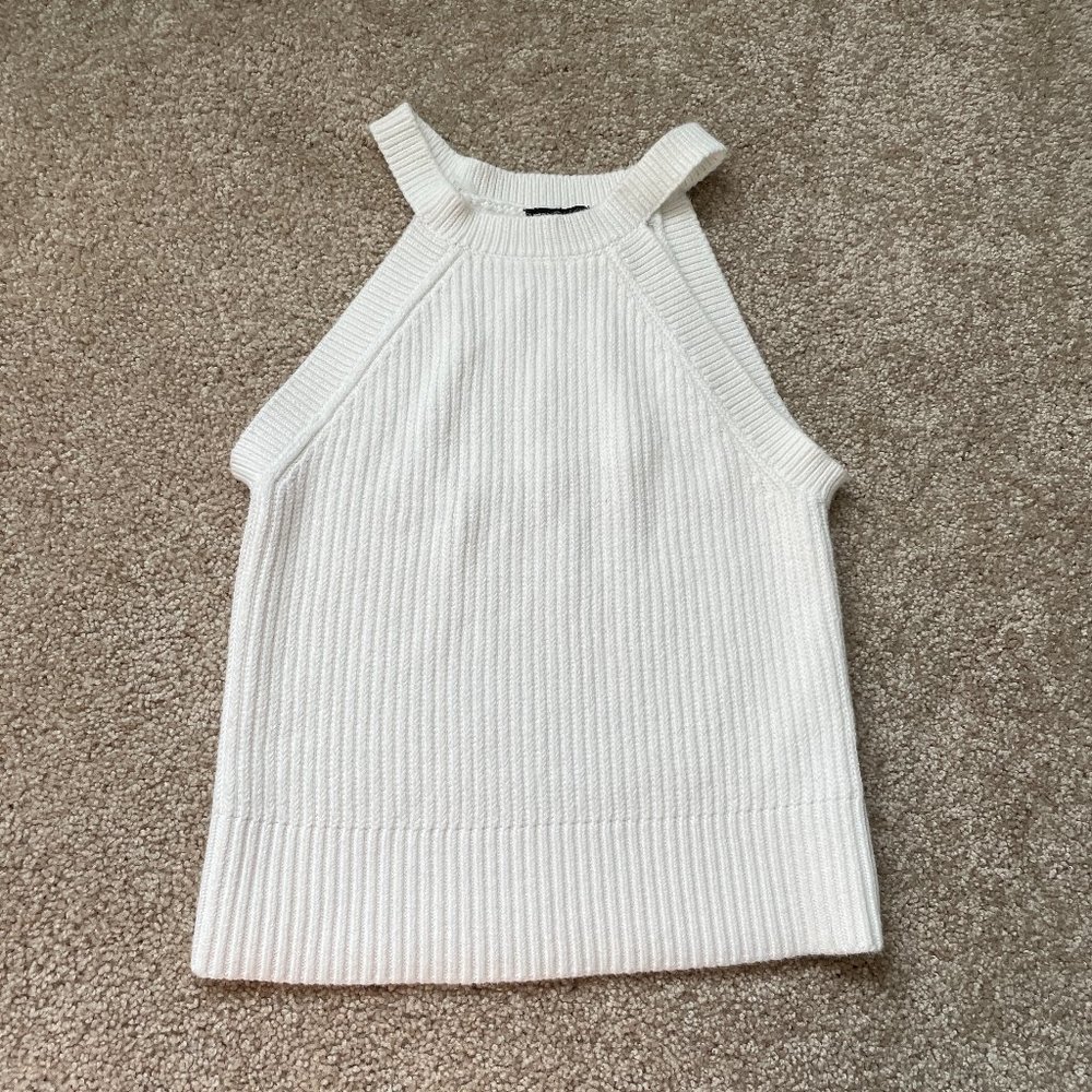 Express Ribbed White Halter